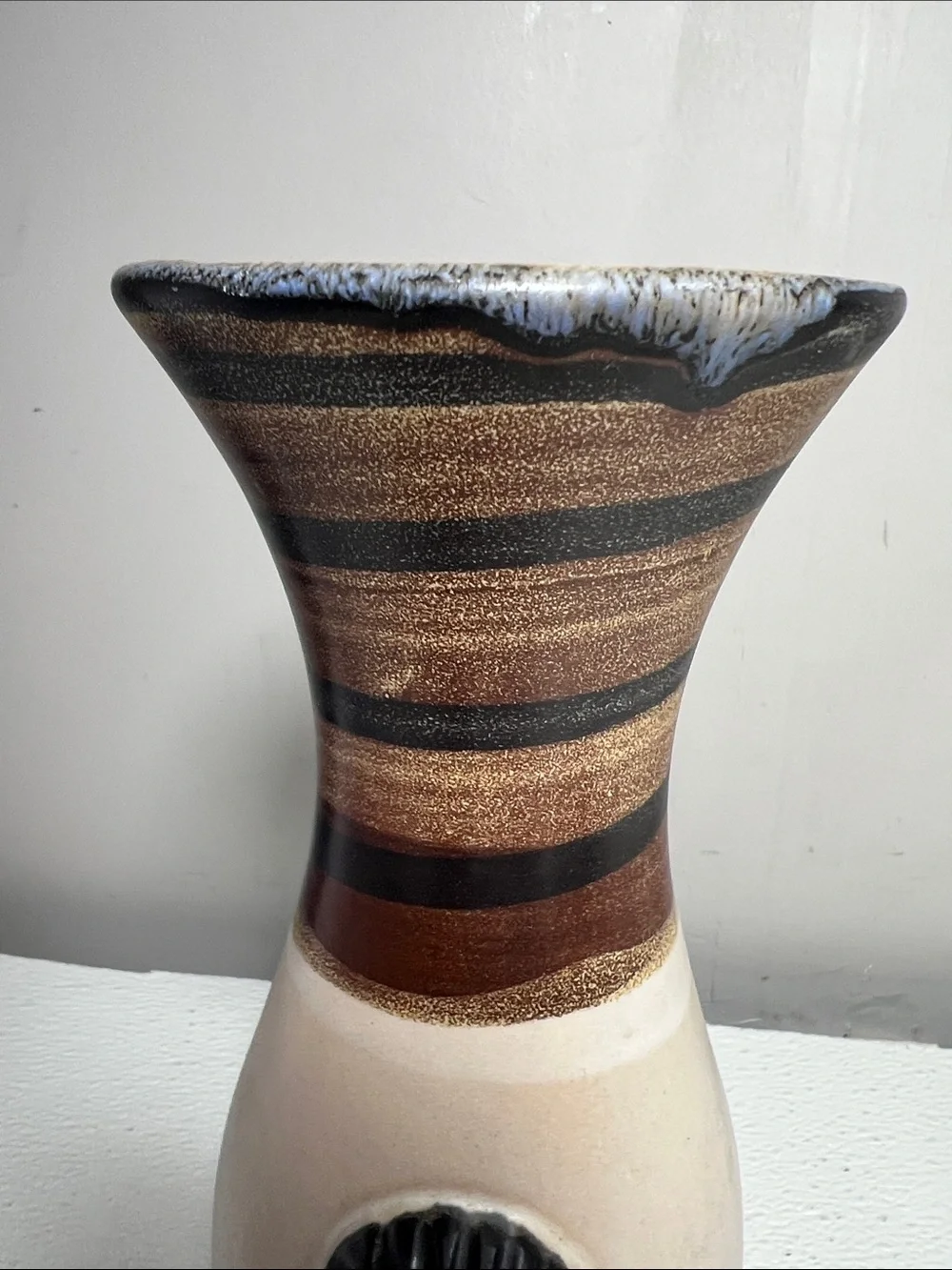 Vintage 1970 Pacific Stoneware inc. Bob Welsh signed Vin Wine Carafe Pitcher